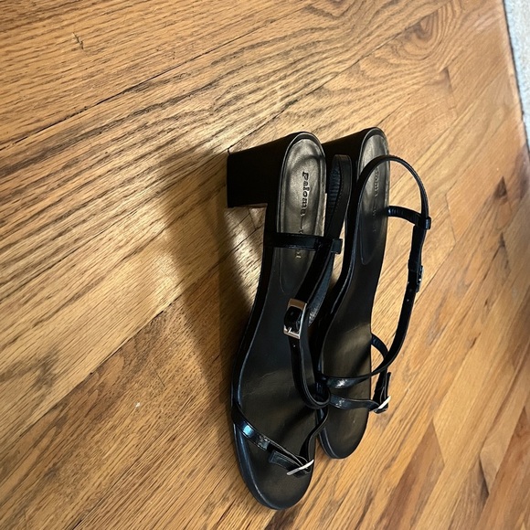 PALOMA WOOL Mara Sandal Minimal Black Strappy w Silver Buckle EUC - Picture 5 of 6